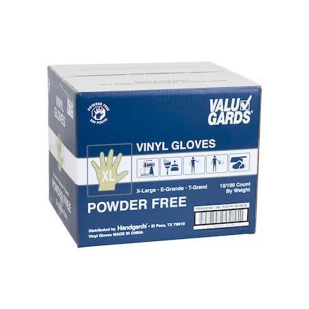Valugards Extra Large Powder Free Vinyl Glove, PK1000